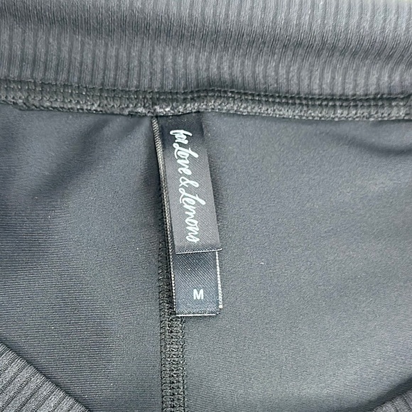 For Love & Lemons Women's Ella Ribbed Black Yoga Leggings Athleisure Yoga M - Picture 3 of 7
